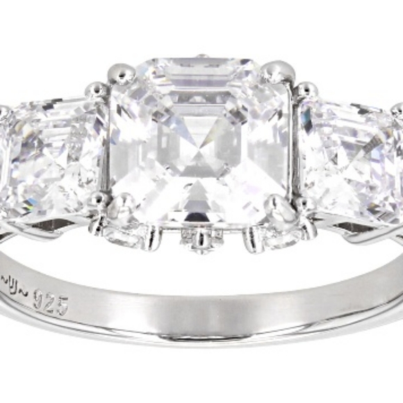 4.65 Diamond Simulate 3 Stone Past Present & Future Ring - Picture 6 of 6